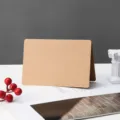 Blank folding kraft paper card detail, 300gsm thick cardstock for DIY painting, greeting notes. - 1 Thickened 300g Folding Card (Kraft Color)