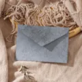 Detailed view of minimalist retro grey textured envelope, perfect for handwritten letters and cards. - 1 Grey Envelope