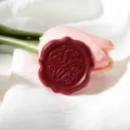 Red embossed wax seal sticker with Thank You text, ideal for retro wedding invitation envelopes. - For You Style / Red