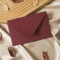Retro burgundy textured specialty paper envelope for vintage letters, wedding invitations or cards. - Cashmere Texture Jujube Red Envelope, 1 Sheet
