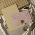 Vintage stationery set with textured pink envelope, lined paper and wax seal for letter writing - Cherry Blossom Pink: 3 Envelopes + 10 Kraft Lined Letter Papers + 3 Seals (Soft Rubber) / Sakura Pink