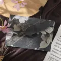 Vintage floral textured envelope with exquisite gold stamping design for elegant letters. - 1 Envelope / Mysterious Black