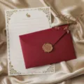 Elegant stationery writing paper and red envelope set with wax seal for love letters. - 3 Wine Red Linen Envelopes + 10 White Rabbit Stationery + 3 Wax Seals