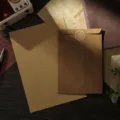 Retro kraft paper stationery set with lined writing paper and envelope for creative letters. - 10 Antique Yellow-Brown Envelopes + 20 Kraft Lined Stationery + Sealing Stickers