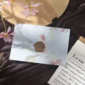 Exquisite floral embossed envelope detail with vintage wax seal, elegant stationery and letter set. - 1 Envelope + 1 Wax Seal / Phalaenopsis