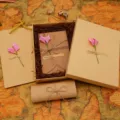 Vintage letter paper and envelope gift box set with romantic retro design for lovers and gifts. - Pink Calla Lily Stationery Set 06