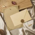Vintage kraft paper stationery set with envelope, letter paper and wax seal for romantic letter writing. - 3 Cashmere Linen Yellow Envelopes + 10 Kraft Rabbit Letter Papers + 3 Wax Seals