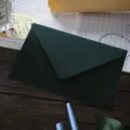 Dark green envelope special paper retro style greeting card stationery variant view - 1 Soft-Touch Dark Green Envelope