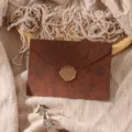 Vintage brown wax seal envelope detail shot, elegant stationery for romantic handwritten letters. - Brown Envelope 1pc + Stamp 1pc