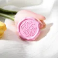 Pink 3D relief wax seal sticker, vintage decorative envelope sealing label for gifts and letters. - For You Style / Pink