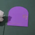 Enveloppe VIP en papier spécial violet avec marquage à chaud mini vue de détail pour invitation. - Mauve Clair