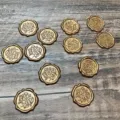Gold wax seal stickers with For You text, retro vintage envelope sealing stickers for craft cards. - 1 Bronze Stamp / Bronze