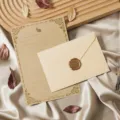 Vintage retro stationery set with kraft paper letter writing paper and envelope with wax seal. - Envelope and Letter Paper Set / Linen Color
