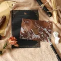 Ensemble de Papier à Lettres Enveloppe Dorée Vintage Texture Gaufrée Lettre d'Amour - 3 Enveloppes marron café + 10 Feuilles de papier à lettres lapin noir + 3 Sceaux de cire (Matériau cire à cacheter)