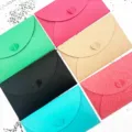 Colorful paper envelopes set with sweet heart-shaped clasp for greeting letters. - Large Size / Kraft Paper Color