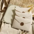 Vintage Leinen Textur Umschlag und Briefpapier Set Retro Brief Briefpapier Detail - Einfarbiges Set: 3 Umschläge + 10 Blatt weißes Briefpapier + 3 Wachssiegel