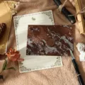 Ensemble d'enveloppes et de papier à lettres dorés vintage avec sceau pour lettres d'amour. - 3 enveloppes café + 10 feuilles de papier Lapin blanc + 3 sceaux à cire [Cire à cacheter]
