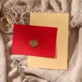 Vintage red envelope and letter paper set with wax seal, elegant stationery for romantic writing. - Bright Red 3 Envelopes + 10 Kraft Lined Papers + 3 Stamps
