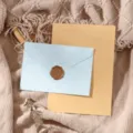 Vintage retro blue envelope and lined letter paper stationery set with wax seal decoration. - Light Blue 3 Envelopes + 10 Kraft Lined Papers + 3 Stamps