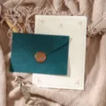 Vintage stationery set with green envelope, lined writing paper and wax seal for letters. - Bright Green 3 Envelopes + 10 Rose Gold Papers + 3 Stamps