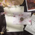 Vintage floral letter paper and envelope set with elegant embossed design for romantic writing. - 3 Envelopes + 10 Sheets + 3 Wax Seals / Apricot Pink