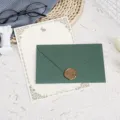 Vintage stationery set with dark green envelope, elegant letter paper and wax seal stamp. - 3 Dark Green Envelopes + 10 White Rabbit Letter Papers + 3 Wax Seals / Dark Green