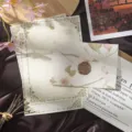 Retro floral letter paper and envelope set with vintage design, romantic stationery for writing. - 3 Envelopes + 10 Rabbit Letter Papers + 3 Wax Seals / Lausanne Beige Pattern