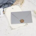 Elegant stationery set with pearl grey envelope wax seal letter paper for cards - 3 Silver Gray Envelopes + 10 White Rabbit Letter Papers + 3 Wax Seals / Silver Gray