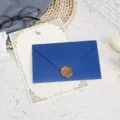 Stationery letter paper and pearl blue envelope set with wax seal for greeting cards love letters. - 3 Navy Blue Envelopes + 10 White Rabbit Letter Papers + 3 Wax Seals / Navy Blue