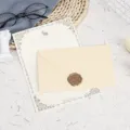 Elegant stationery letter paper and envelope set with vintage wax seal for romantic letters. - 3 Beige Envelopes + 10 White Rabbit Letter Papers + 3 Wax Seals / Beige