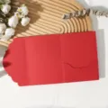 Carte d invitation rouge à trois volets enveloppe mariage pochette design élégant - Enveloppe en Dentelle Tri-Pli / Rouge Vif