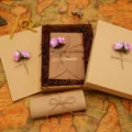 Vintage letter paper and envelope gift box set with romantic retro design, perfect for love letters. - Pink Carnation Stationery Set 08