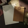 Vintage retro envelope and writing paper set with wax seal stamp for journaling letters. - 10 Antique Yellow-Brown Envelopes + 20 Gold Rose Letter Papers + 10 Wax Seals