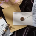 Enveloppe texture lin colorée minimaliste style rétro occidental lettre d'amour papeterie - Blanc