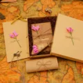 Vintage stationery gift box set with envelopes and romantic retro design for love letters. - Pink Calla Lily Stationery Set 16