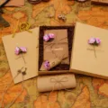 Vintage stationery gift box set with romantic retro letter paper and envelopes for gifts. - Pink Carnation Stationery Set 18