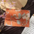 Retro Chinese style floral embossed envelope variant, elegant orange paper letter set. - 1 No.3 Envelope / Amber Orange