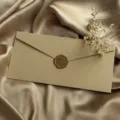 Vintage Sackleinen Textur Umschlag mit Wachssiegel, 22x11cm Retro Stil Briefverpackung. - Leinen Grau Umschlag 1 Stk + 1 Wachssiegelstempel