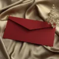 Roter Leinenstruktur-Umschlag 22x11cm Retro-Briefpapier für Liebesbriefe und Wachssiegel. - 1 Roter Leinenumschlag