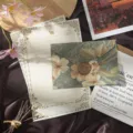 Vintage floral stationery set with envelope and lined writing paper for elegant letters and notes. - 3 Envelopes + 10 Rabbit Letter Papers + 3 Wax Seals / Pine Green