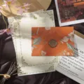 Vintage floral stationery set with retro letter paper and elegant embossed flower envelope. - 3 Envelopes + 10 Rabbit Letter Papers + 3 Wax Seals / Amber Orange