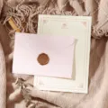 Retro pink envelope and lined writing paper set with wax seal stamp for love letters. - Light Pink 3 Envelopes + 10 Rose Gold Papers + 3 Stamps