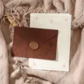 Vintage stationery set with brown envelope, lined writing paper and wax seal for letter writing. - Brown 3 Envelopes + 10 Rose Gold Papers + 3 Stamps