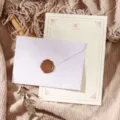 Retro vintage stationery set with envelope letter paper and wax seal for romantic writing - Light Purple 3 Envelopes + 10 Rose Gold Papers + 3 Stamps