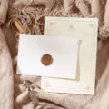 Vintage stationery set with envelope, lined letter paper and wax seal for romantic handwritten letters. - White 3 Envelopes + 10 Rose Gold Papers + 3 Stamps