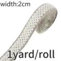 Ruban de strass et perles autocollant bande decorative DIY couture 1 yard 2cm - 2cm Largeur