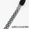 Black lace ribbon trim 2.5cm width for sewing garments gift wrapping DIY craft decoration - 1