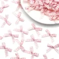 Mini fiocchi in nastro scozzese rosa per scatole regalo, bomboniere e lavori fai da te. - 100 Pezzi / Rosa