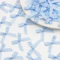 Mini fiocchi in nastro vichy blu per scatole regalo fai da te, confetti e decori. - 100 Pezzi/Confezione / Celeste