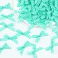 Piccoli fiocchi a quadri verdi per artigianato fai da te bomboniere matrimonio e scatole regalo. - 100 Pezzi/Confezione / Verde menta